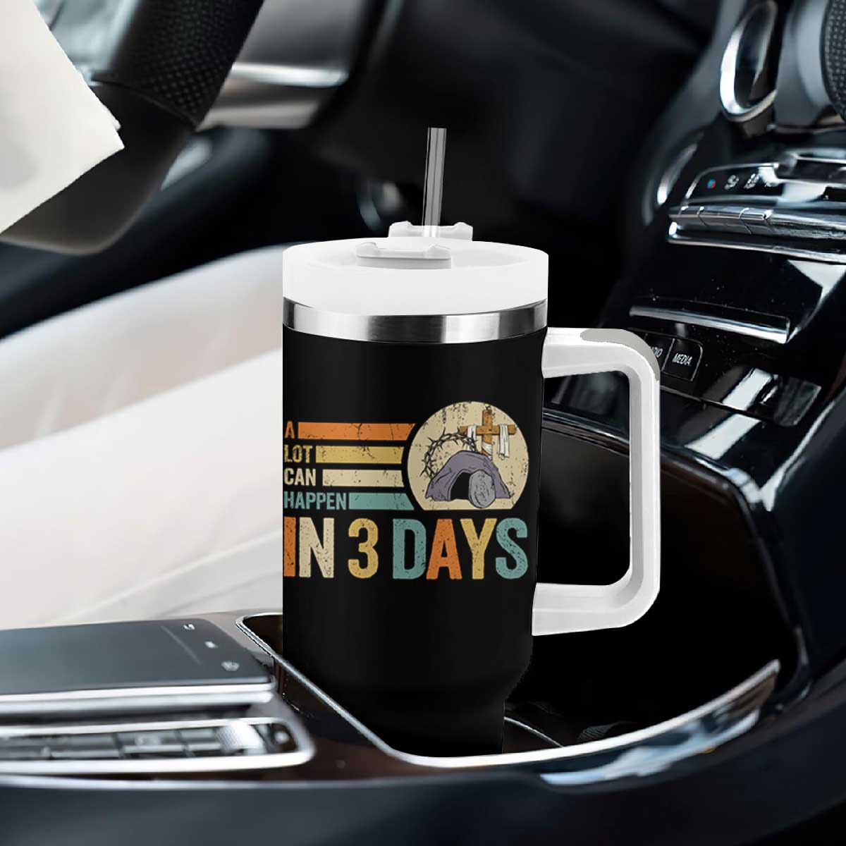 Easter A Lot Can Happen In 3 Days Religious Tumbler With Handle TS11 Print Your Wear