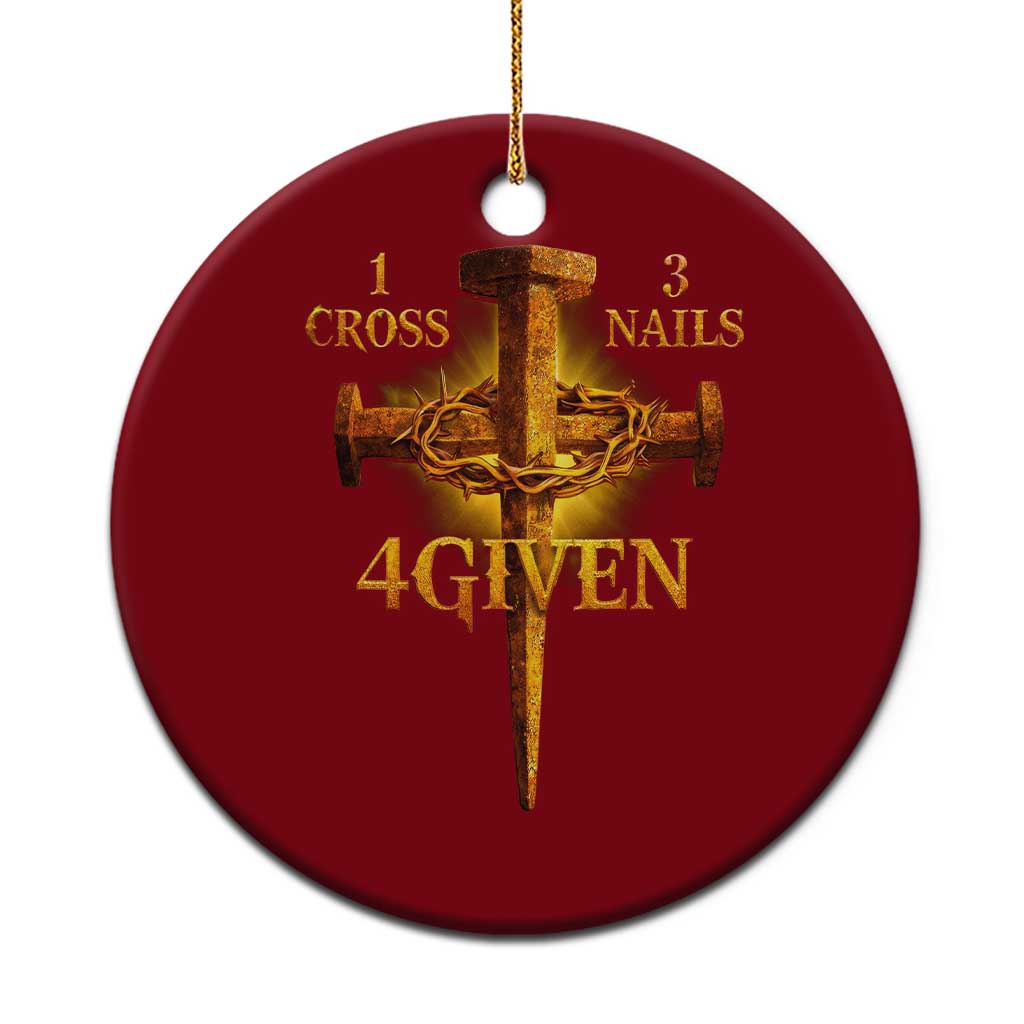 Christian One Cross Three Nails Four Given Ceramic Ornament Jesus God TS11 1pc Red Print Your Wear