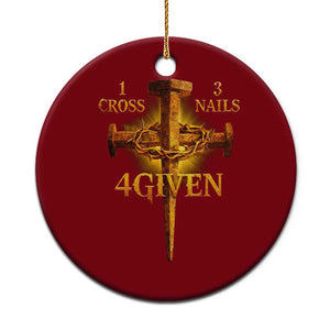 Christian One Cross Three Nails Four Given Ceramic Ornament Jesus God TS11 1pc Red Print Your Wear