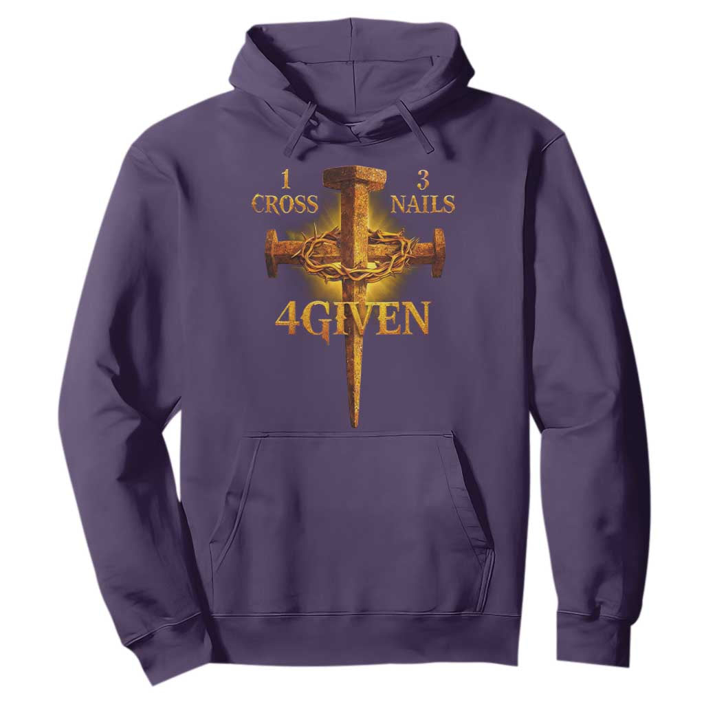 Christian One Cross Three Nails Four Given Hoodie Jesus God TS11 Purple Print Your Wear