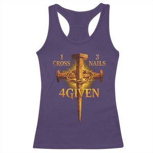 Christian One Cross Three Nails Four Given Racerback Tank Top Jesus God TS11 Purple Print Your Wear