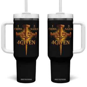 Christian One Cross Three Nails Four Given Tumbler With Handle Jesus God TS11 One Size: 40 oz Black Print Your Wear