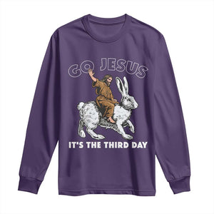Funny Christian Easter Long Sleeve Shirt Go Jesus It Is The Third Day Religious Bunny TS11 Purple Print Your Wear