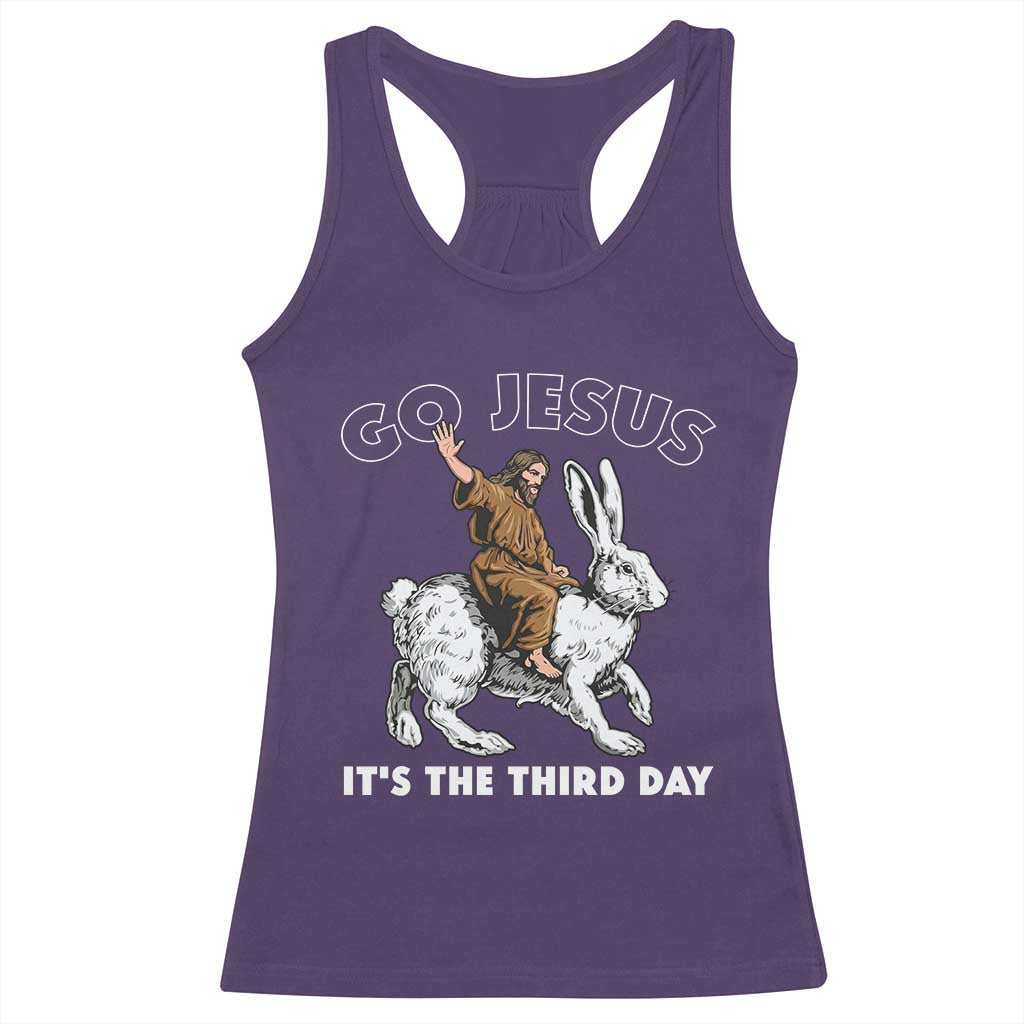 Funny Christian Easter Racerback Tank Top Go Jesus It Is The Third Day Religious Bunny TS11 Purple Print Your Wear