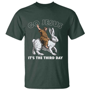 Funny Christian Easter T Shirt Go Jesus It Is The Third Day Religious Bunny TS11 Dark Forest Green Print Your Wear