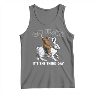 Funny Christian Easter Tank Top Go Jesus It Is The Third Day Religious Bunny TS11 Black Heather Print Your Wear