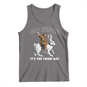Funny Christian Easter Tank Top Go Jesus It Is The Third Day Religious Bunny TS11 Deep Heather Print Your Wear