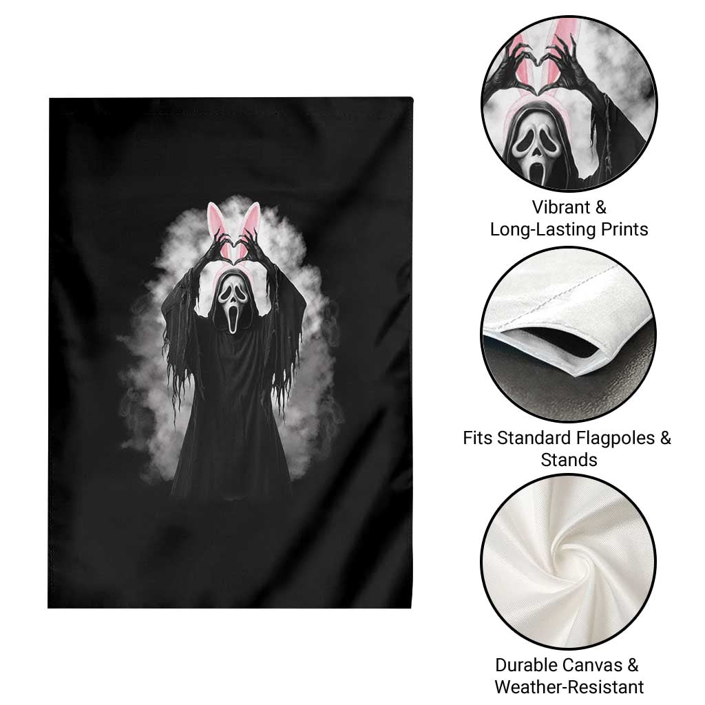 Funny Scary Bunny Face Ghost Heart Hand Sign Easter Day Garden Flag TS11 Print Your Wear