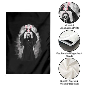 Funny Scary Bunny Face Ghost Heart Hand Sign Easter Day Garden Flag TS11 Print Your Wear