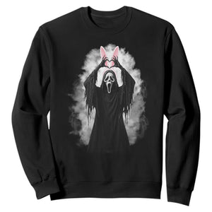 Funny Scary Bunny Face Ghost Heart Hand Sign Easter Day Sweatshirt TS11 Black Print Your Wear
