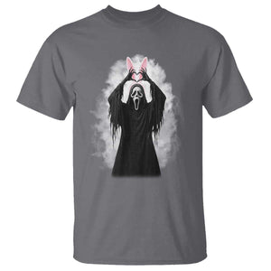 Funny Scary Bunny Face Ghost Heart Hand Sign Easter Day T Shirt TS11 Charcoal Print Your Wear