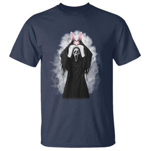 Funny Scary Bunny Face Ghost Heart Hand Sign Easter Day T Shirt TS11 Navy Print Your Wear