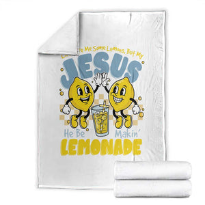 Life Gave Me Some Lemons But My Jesus He Be Makin Lemonade Throw Blanket Retro Lemon TS11 White Print Your Wear