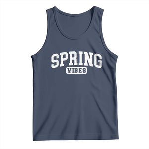 Spring Vibes Tank Top Spring Break Easter Day Bold Text TS11 Navy Print Your Wear