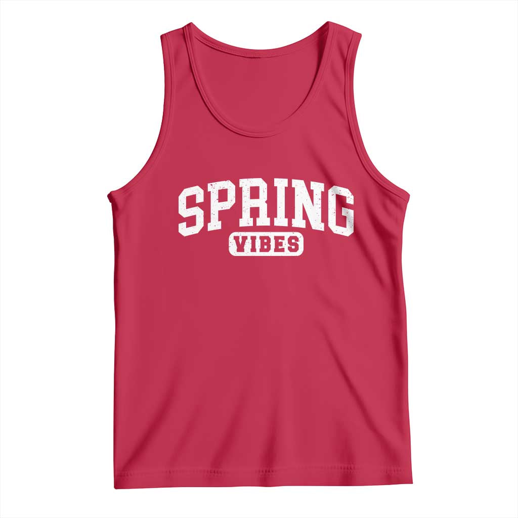 Spring Vibes Tank Top Spring Break Easter Day Bold Text TS11 Red Print Your Wear