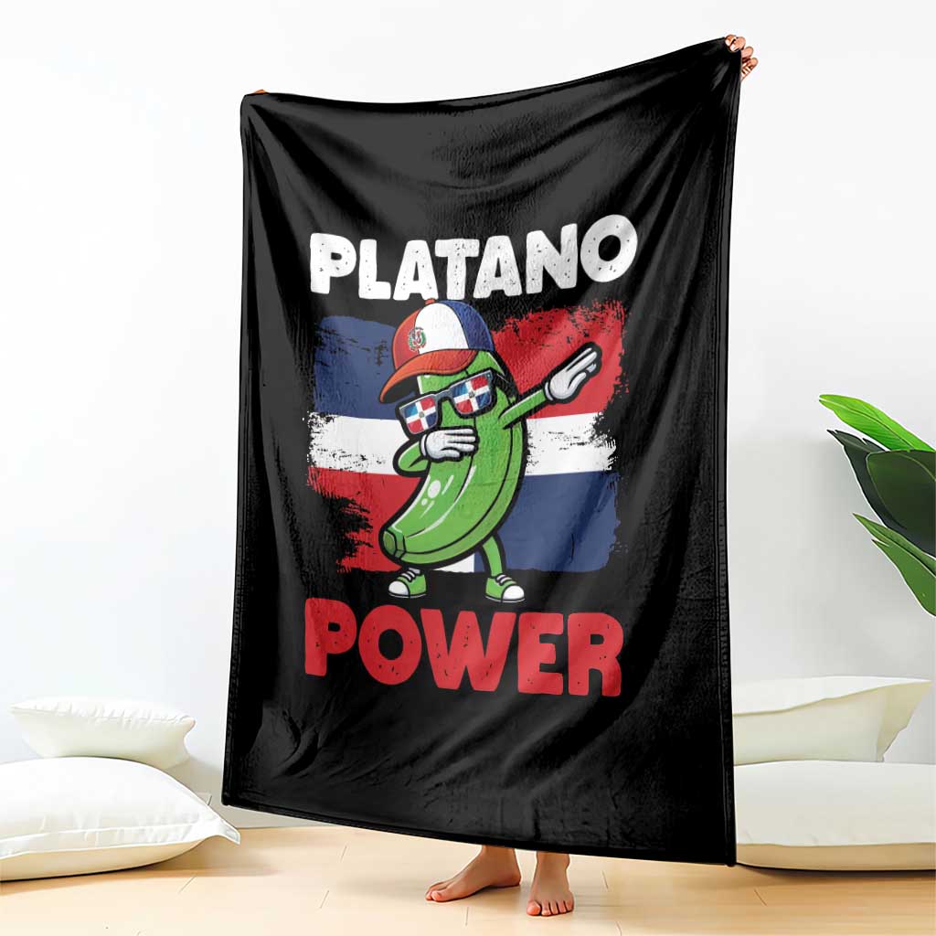 Platano Power Throw Blanket Funny Dominican Republic Flag Baseball TS11 Print Your Wear