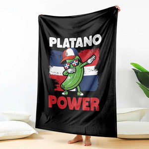 Platano Power Throw Blanket Funny Dominican Republic Flag Baseball TS11 Print Your Wear