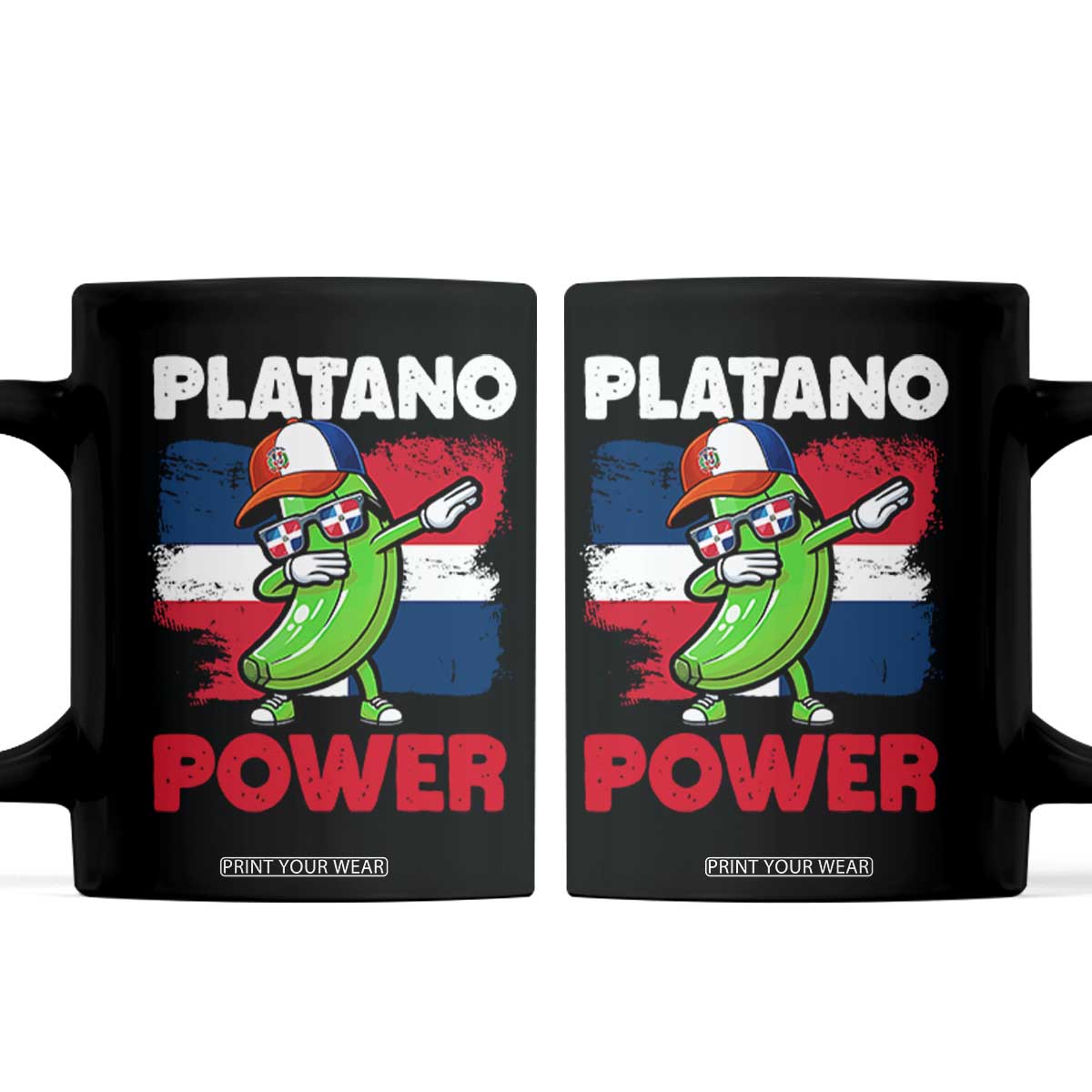 Platano Power Coffee Mug Funny Dominican Republic Flag Baseball TS11 Black Print Your Wear