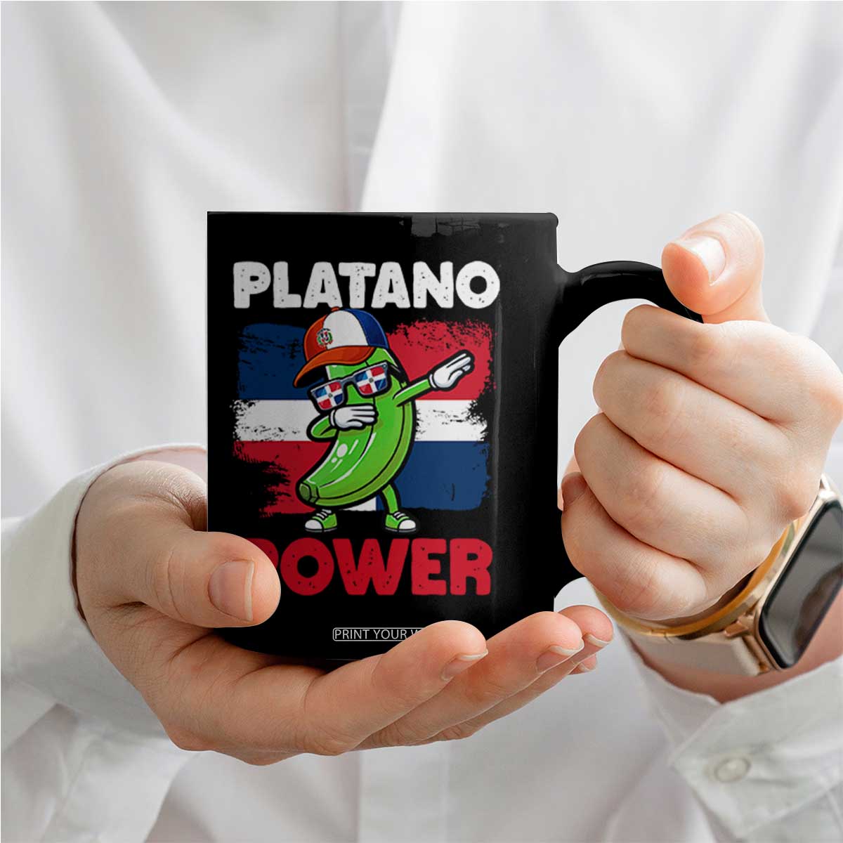 Platano Power Coffee Mug Funny Dominican Republic Flag Baseball TS11 Print Your Wear