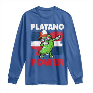 Platano Power Long Sleeve Shirt Funny Dominican Republic Flag Baseball TS11 Royal Blue Print Your Wear