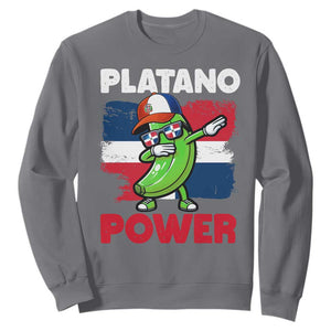 Platano Power Sweatshirt Funny Dominican Republic Flag Baseball TS11 Charcoal Print Your Wear