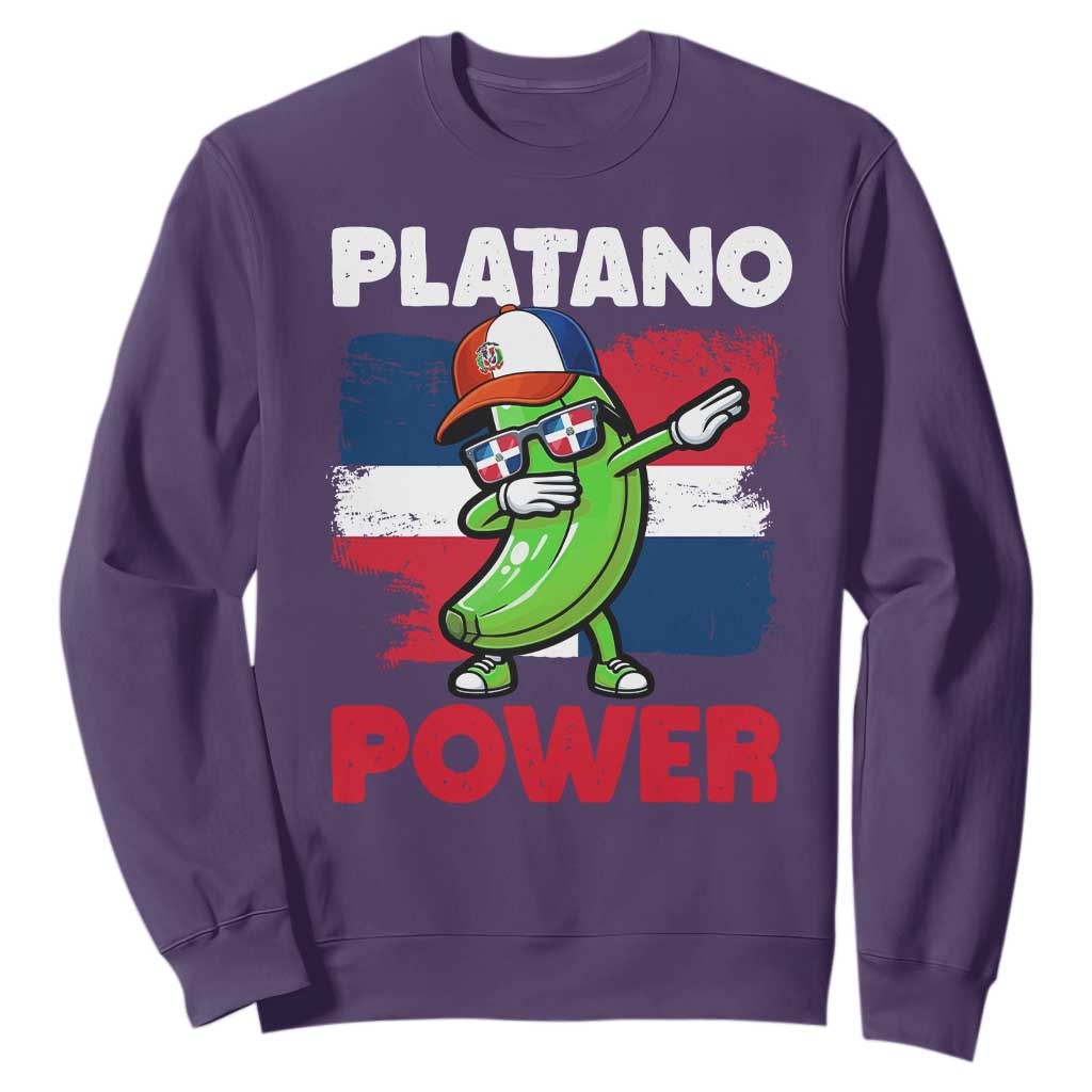 Platano Power Sweatshirt Funny Dominican Republic Flag Baseball TS11 Purple Print Your Wear