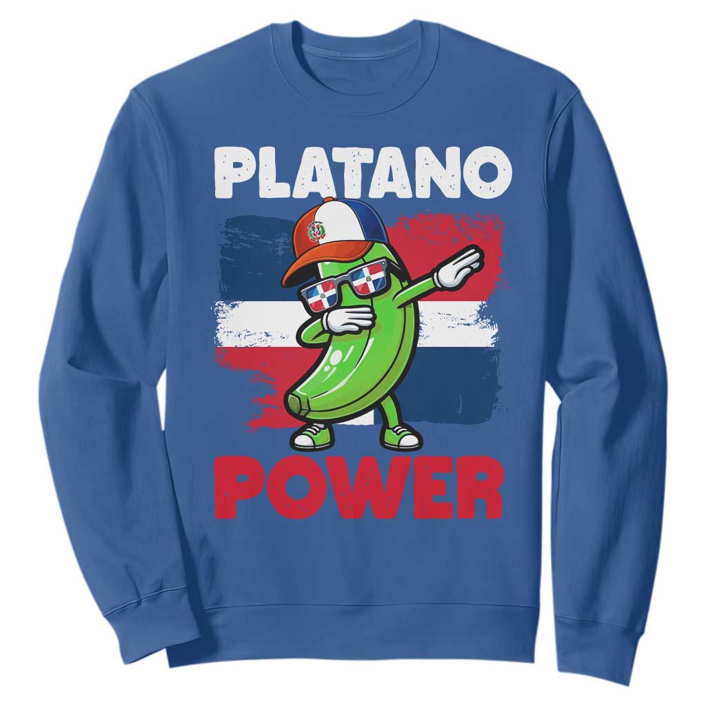 Platano Power Sweatshirt Funny Dominican Republic Flag Baseball TS11 Royal Blue Print Your Wear