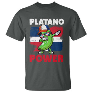 Platano Power T Shirt Funny Dominican Republic Flag Baseball TS11 Dark Heather Print Your Wear