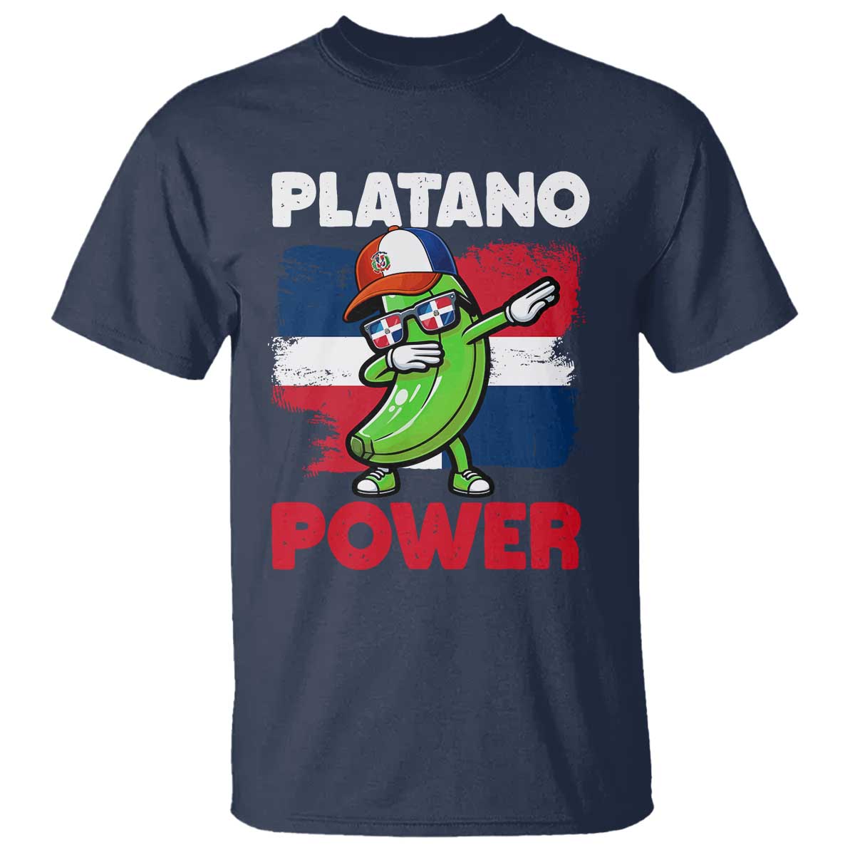 Platano Power T Shirt Funny Dominican Republic Flag Baseball TS11 Navy Print Your Wear
