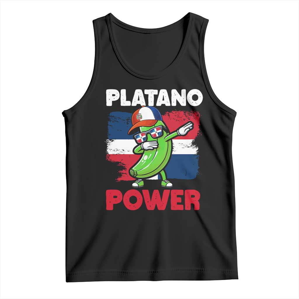 Platano Power Tank Top Funny Dominican Republic Flag Baseball TS11 Black Print Your Wear