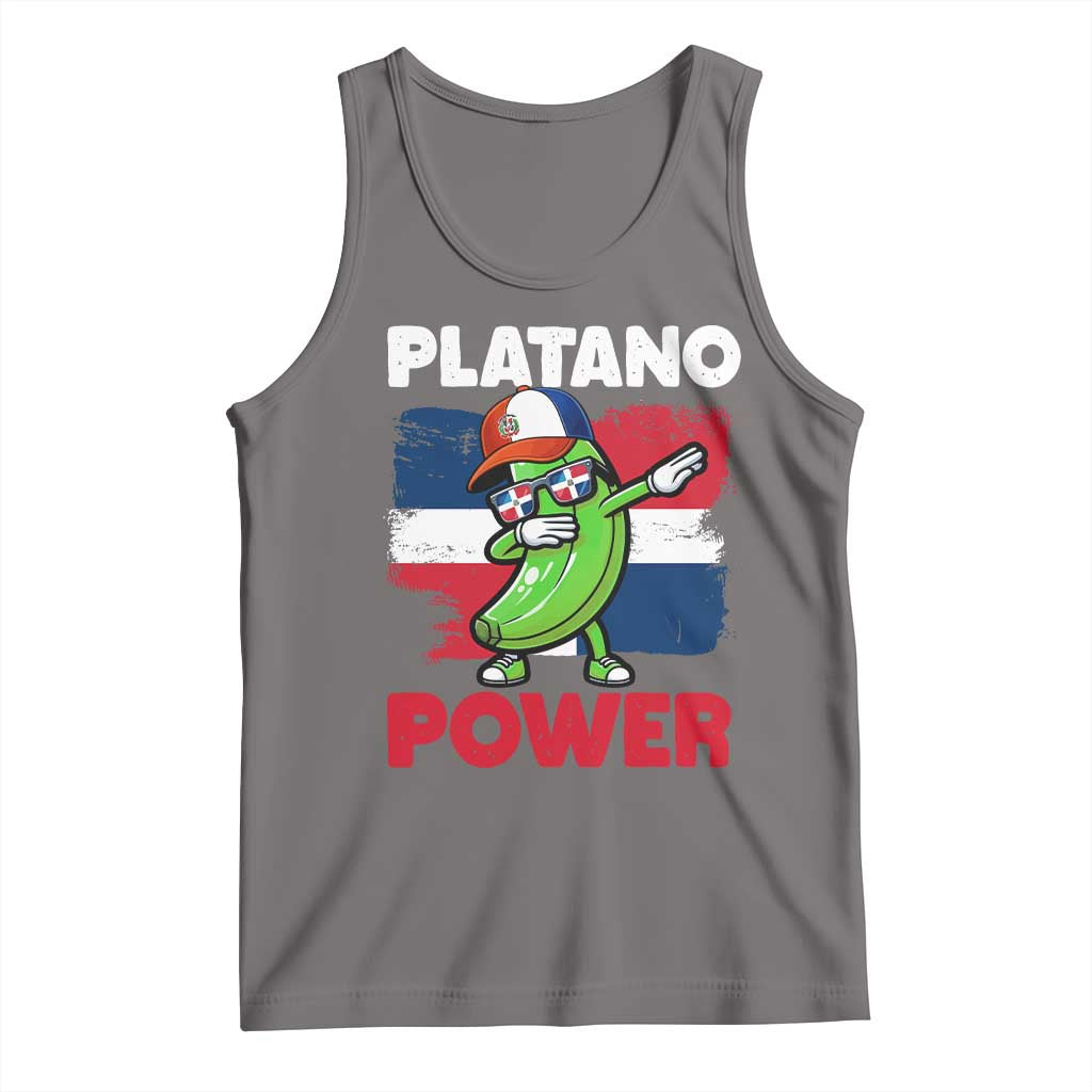 Platano Power Tank Top Funny Dominican Republic Flag Baseball TS11 Deep Heather Print Your Wear