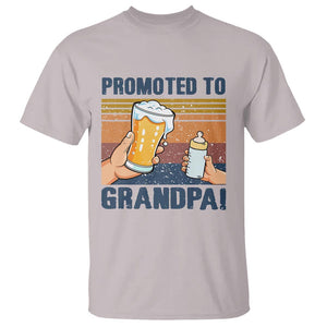 Promoted To Grandpa T Shirt Retro Vintage Beer Baby Milk Bottle Funny Father's Day TS11 Ice Gray Print Your Wear