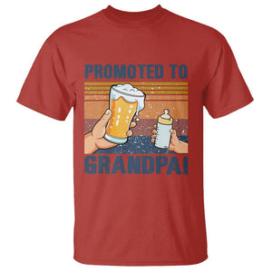 Promoted To Grandpa T Shirt Retro Vintage Beer Baby Milk Bottle Funny Father's Day TS11 Red Print Your Wear