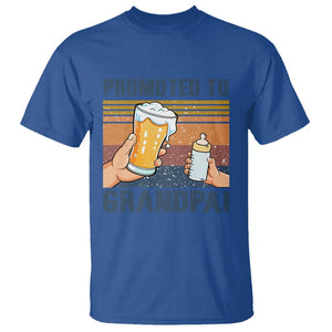 Promoted To Grandpa T Shirt Retro Vintage Beer Baby Milk Bottle Funny Father's Day TS11 Royal Blue Print Your Wear