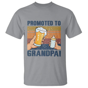 Promoted To Grandpa T Shirt Retro Vintage Beer Baby Milk Bottle Funny Father's Day TS11 Sport Gray Print Your Wear