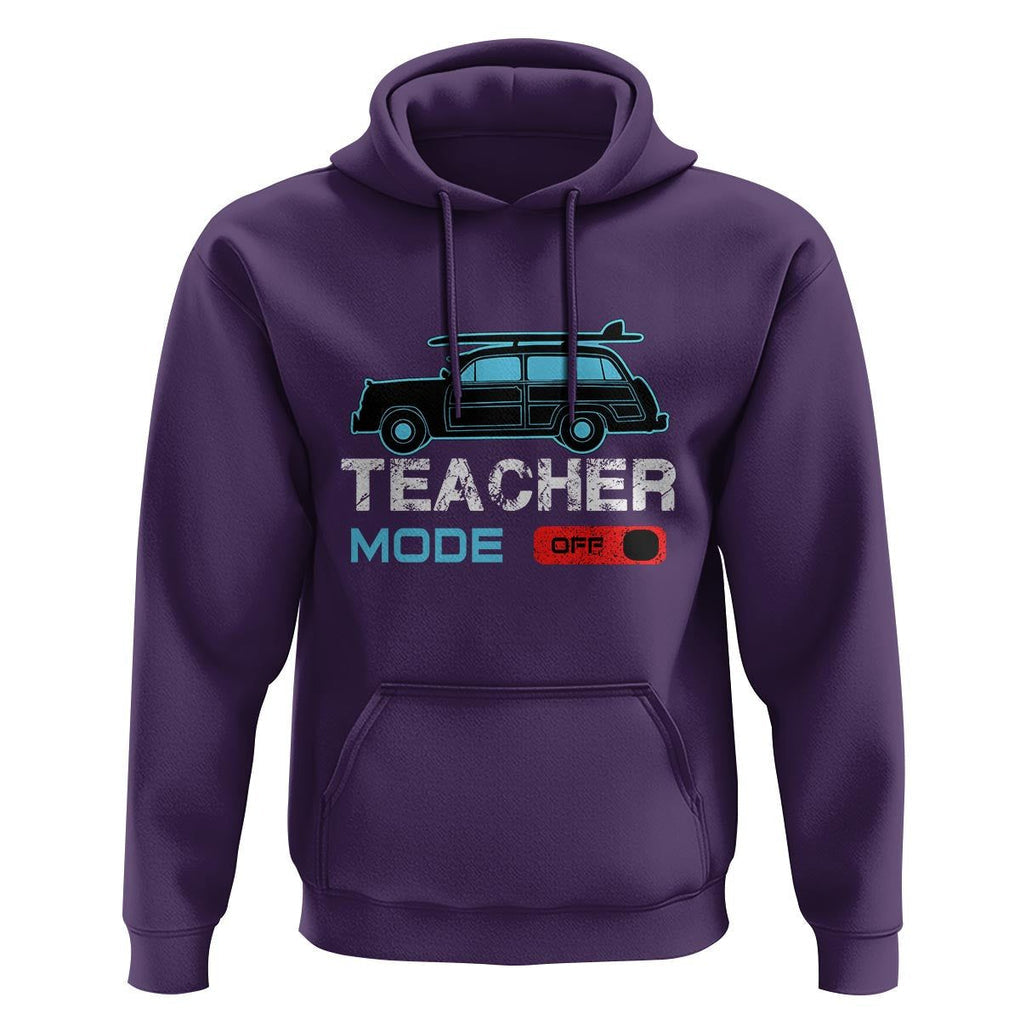 Funny Summer Vacation Hoodie Teacher Mode Off Beach Van Surfing TS11 Purple Print Your Wear
