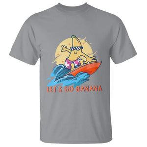 Funny Bananas T Shirt Let's Go Banana Surfing Summer Vacation TS11 Sport Gray Print Your Wear