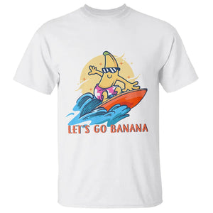 Funny Bananas T Shirt Let's Go Banana Surfing Summer Vacation TS11 White Print Your Wear