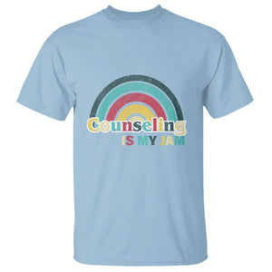 Mental Illness Awareness T Shirt Couseling Is My Jam Retro Groove Rainbow TS11 Light Blue Print Your Wear