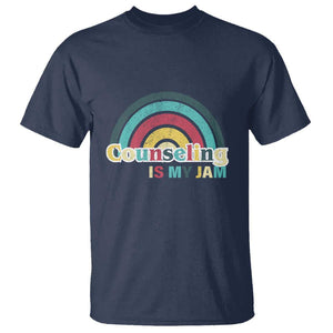 Mental Illness Awareness T Shirt Couseling Is My Jam Retro Groove Rainbow TS11 Navy Print Your Wear