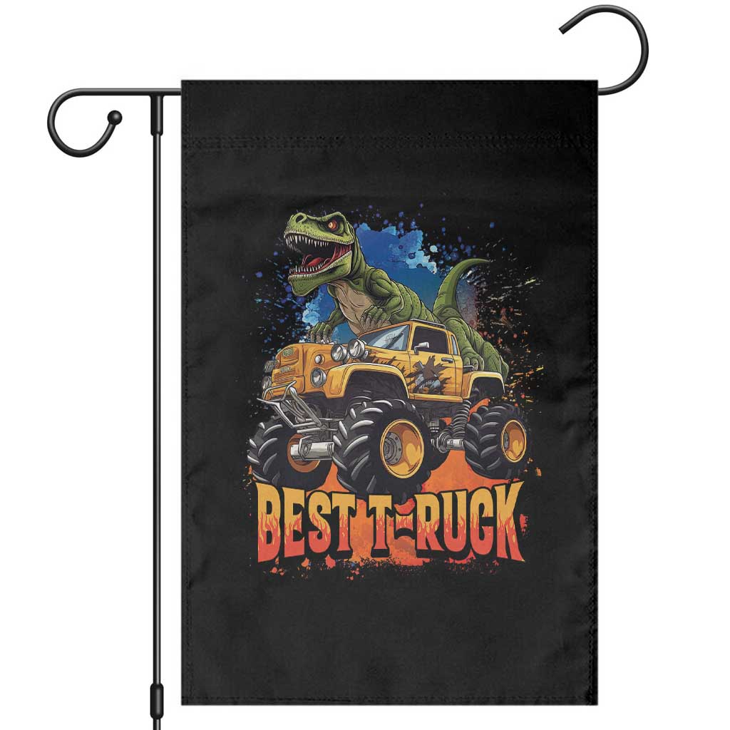 Funny Monster Truck Dinosaur Garden Flag Best Truck Driver Dino Humor