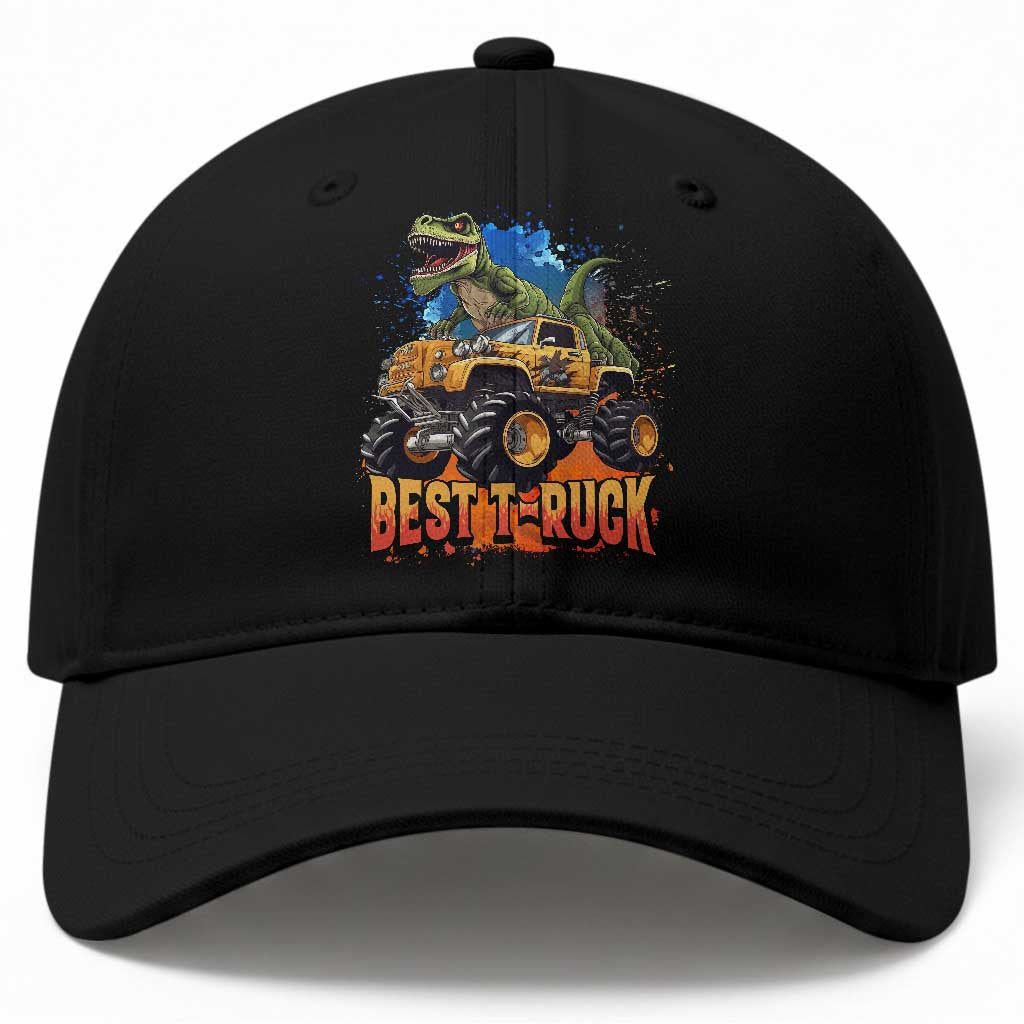Funny Monster Truck Dinosaur Baseball Cap Best Truck Driver Dino Humor
