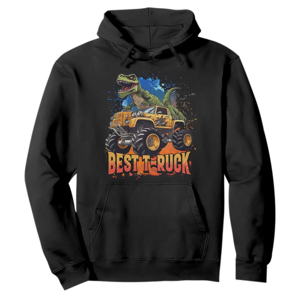 Funny Monster Truck Dinosaur Hoodie Best Truck Driver Dino Humor