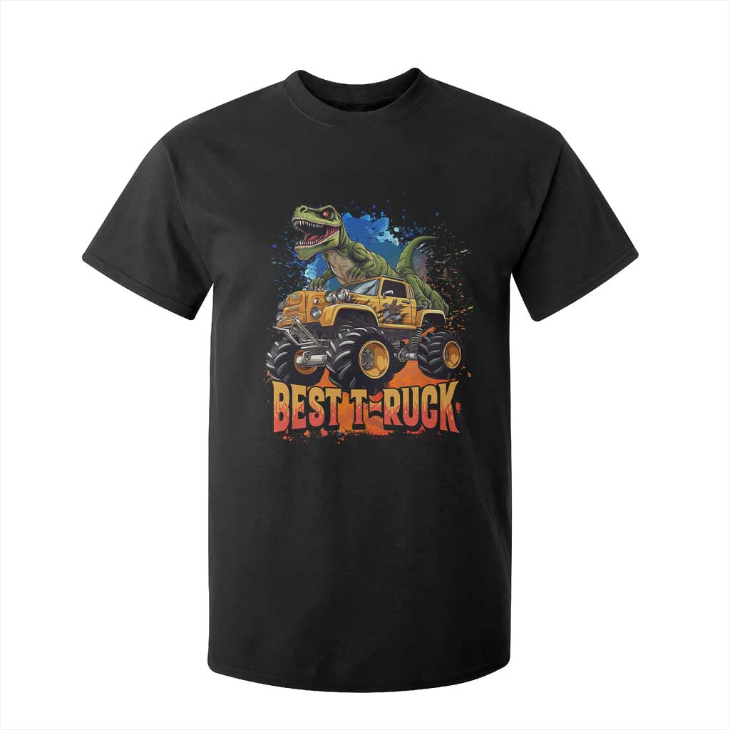 Funny Monster Truck Dinosaur T Shirt For Kid Best Truck Driver Dino Humor