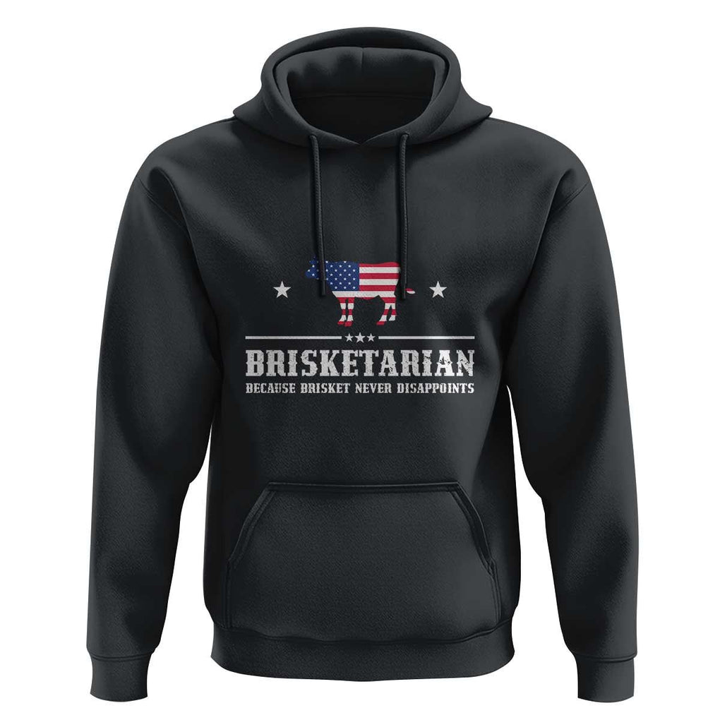 BBQ Lover Hoodie Brisketarian Because Brisket Never Disappoints Grill Master American Flag TS11 Black Print Your Wear