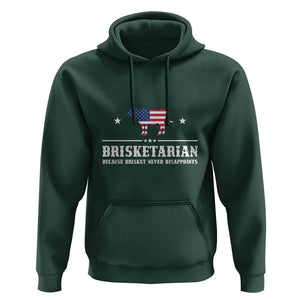 BBQ Lover Hoodie Brisketarian Because Brisket Never Disappoints Grill Master American Flag TS11 Dark Forest Green Print Your Wear