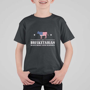 BBQ Lover T Shirt For Kid Brisketarian Because Brisket Never Disappoints Grill Master American Flag TS11 Black Print Your Wear