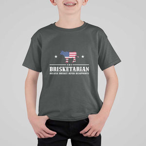 BBQ Lover T Shirt For Kid Brisketarian Because Brisket Never Disappoints Grill Master American Flag TS11 Dark Heather Print Your Wear