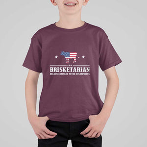 BBQ Lover T Shirt For Kid Brisketarian Because Brisket Never Disappoints Grill Master American Flag TS11 Maroon Print Your Wear