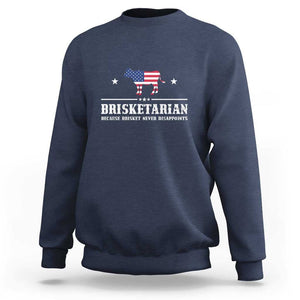 BBQ Lover Sweatshirt Brisketarian Because Brisket Never Disappoints Grill Master American Flag TS11 Navy Print Your Wear